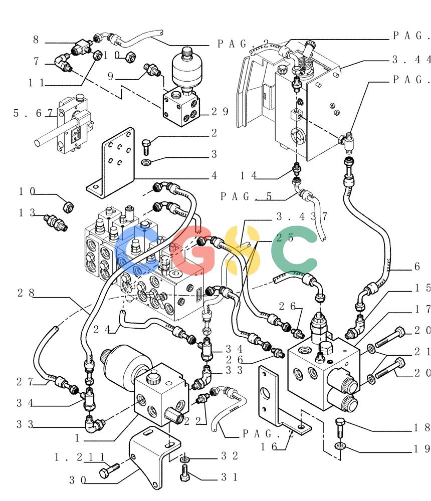 纽荷兰零件查询(DC150PS) - CRAWLER DOZER (3.434[03]) - HYDRAULIC SYSTEM PIPING New Holland Constructuion