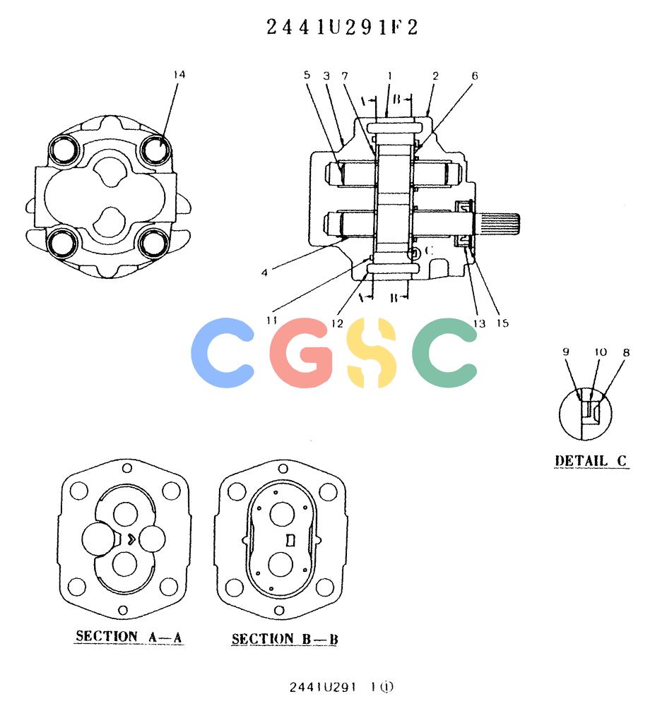 神钢零件查询(K912LC) - MARK II EXCAVATOR ASN YC0301-0737 (1/88-12/03) (11-043) - PUMP ASSY, GEAR Kobelco