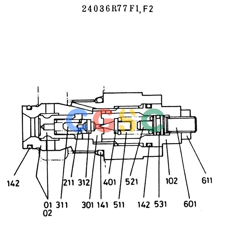 神钢零件查询(K909LC) - MARK II EXCAVATOR ASN LL1488 (1/87-12/03) (11-049) - RELIEF VALVE PORT Kobelco