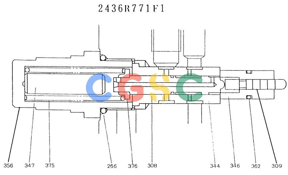 神钢零件查询(K904L) - MARK II EXCAVATOR BTW LX1501 - LX1525 (1/88-12/03) (11-005) - VALVE ASSY, RELIEF, P/N 2436R771F1 Kobelco