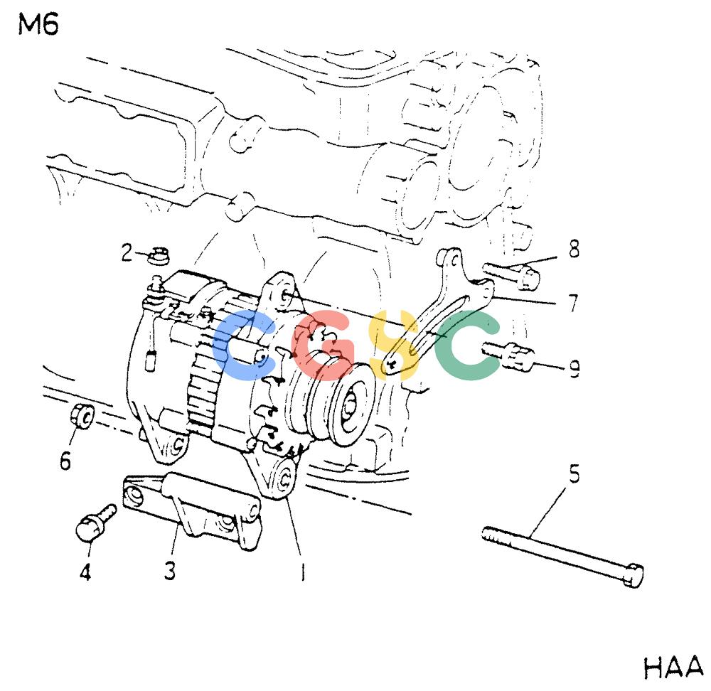 神钢零件查询(6D16-T) - MITSUBISHI DIESEL ENGINE - K907 & MD180LC (1/87-12/06) (04-005) - ALTERNATOR GENERAL Kobelco