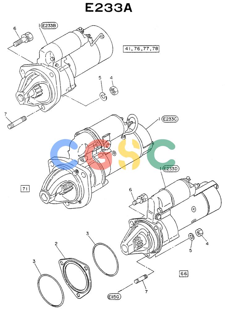 神钢零件查询(NE6(T)04) - NISSAN DIESEL ENGINE (1/86-12/98) (08-006) - MOTOR STARTING (FITTING PARTS) Kobelco