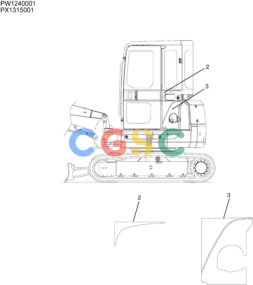 纽荷兰零件查询(E35SR) - COMPACT CRAWLER EXCAVATOR ASN PX13-15001 (N6TN61732) (NA) (1/06-) (06-010) - NAME PLATE INSTAL, P/N PH22T00094F1 New Holland Constructuion
