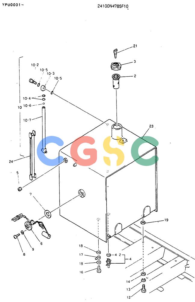 神钢零件查询(MD140BLC) - EXCAVATOR BTW YPU0001 - YPU0300 (1/80-12/06) (01-005) - TANK ASSY., FUEL Kobelco