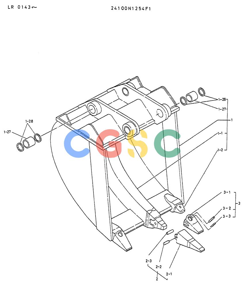 神钢零件查询(K914) - EXCAVATOR ASN LR-0143 (1/79-12/03) (08-018) - BUCKET ASSY, RIPPER Kobelco