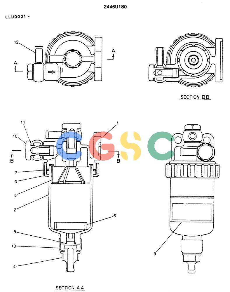 神钢零件查询(K909LC) - MARK II EXCAVATOR ASN LLU-0001 (1/87-12/03) (05-007) - FILTER ASSY Kobelco