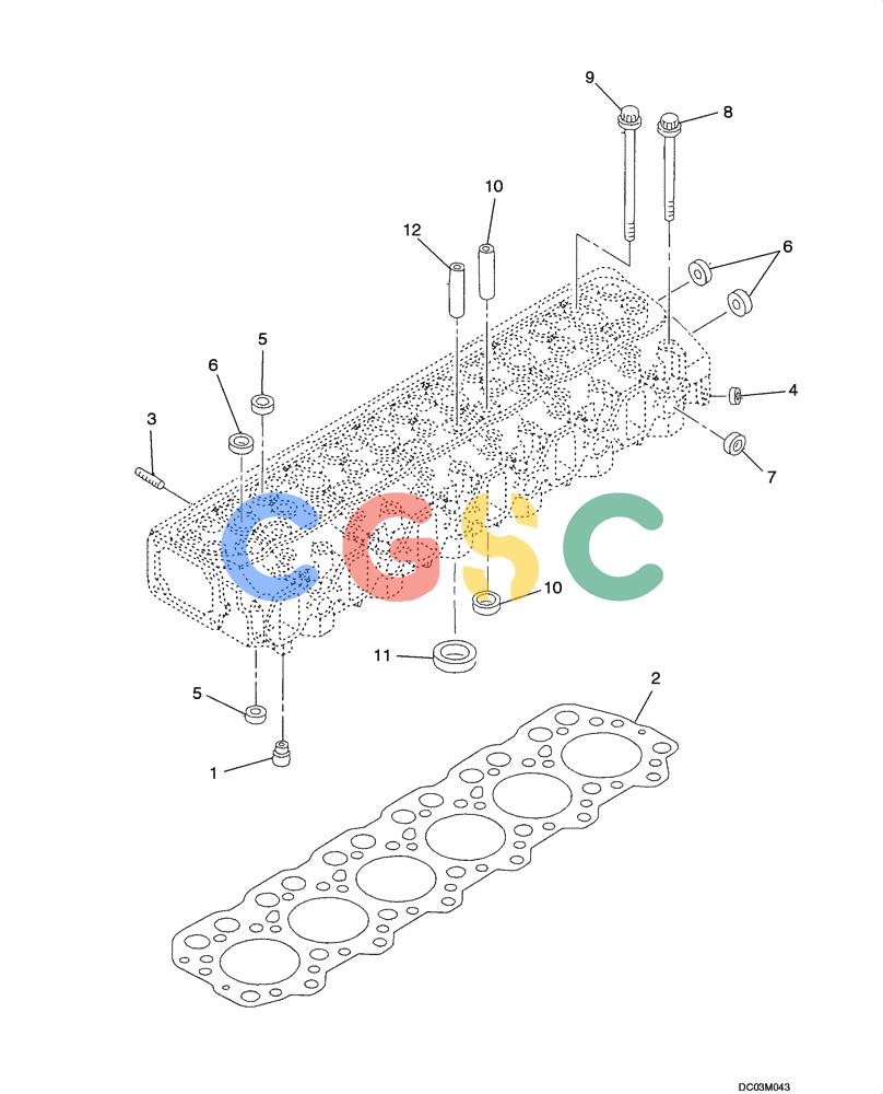 纽荷兰零件查询(EH215) - CRAWLER EXCAVATOR (9/03-) (02 -22[00]) - CYLINDER HEAD New Holland Constructuion