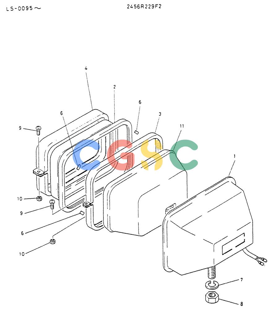 神钢零件查询(K916LC) - EXCAVATOR ASN YS0119 (1/87-12/03) (05-029) - LIGHT ASSY, HEAD-P/N 2456F229F2 Kobelco
