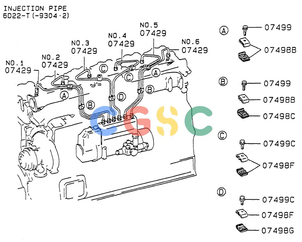 神钢零件查询(6D22-TC) - MITSUBISHI DIESL ENGINE - SK EXCAVATORS (1/06-12/06) (03-008[01]) - INJECTION PIPE & NOZZLE Kobelco