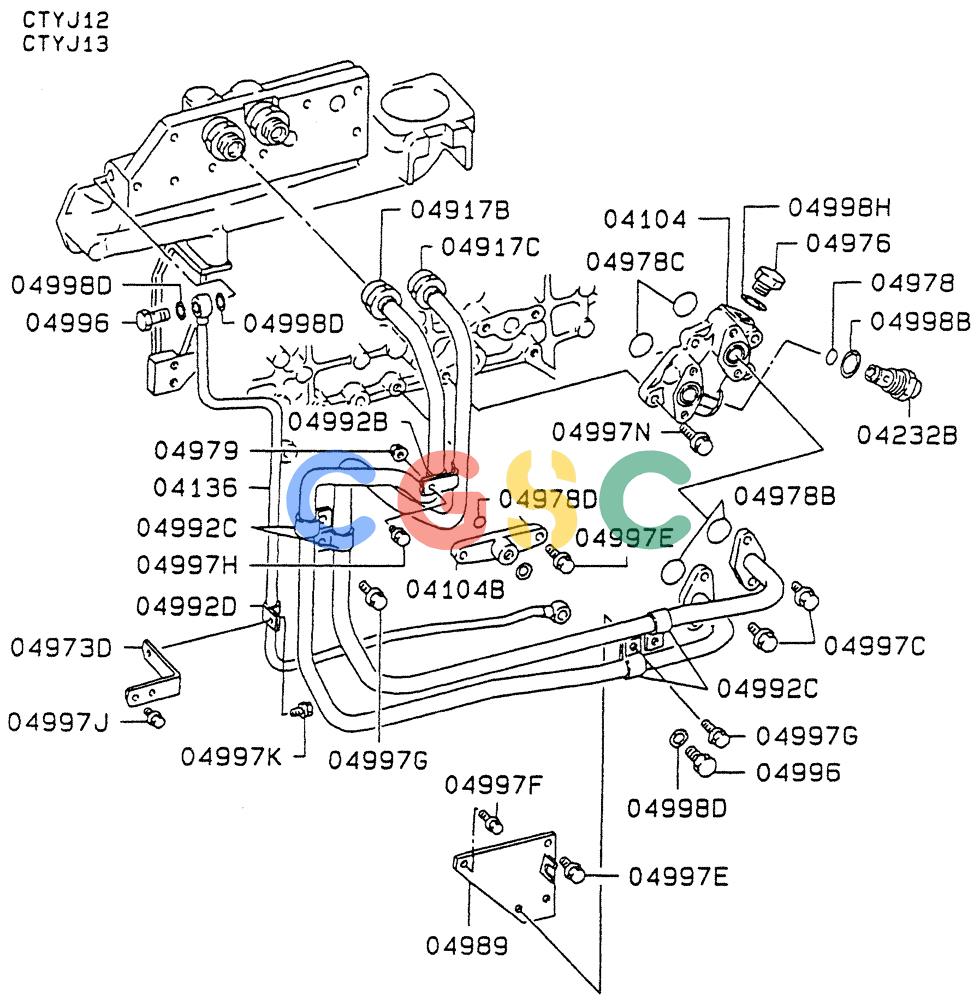 神钢零件查询(6D22-TC) - MITSUBISHI DIESL ENGINE - SK EXCAVATORS (1/06-12/06) (02-004[02]) - OIL LINE Kobelco