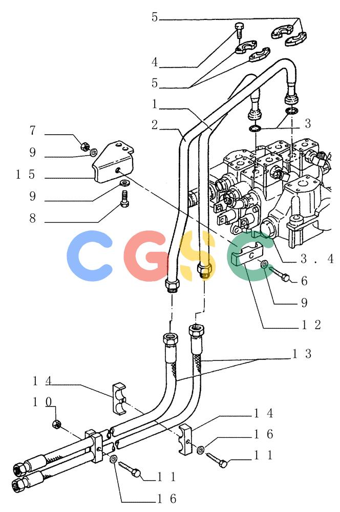 纽荷兰零件查询(FD145) - CRAWLER DOZER (N.A. VERSION) (10/98-) (3.440[01]) - LIFT CYLINDERS PIPING New Holland Constructuion