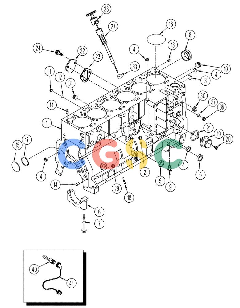 凯斯零件查询(FLX3510) - FLOATER (8/04-8/06) (02-055) - ENGINE - CYLINDER BLOCK, FLX 3010 Case Agriculture