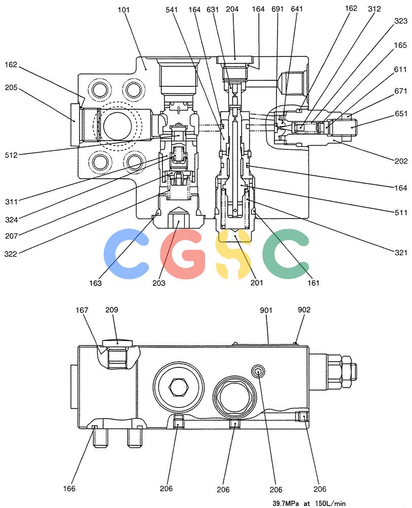 纽荷兰零件查询(E200SRLC) - CRAWLER EXCAVATOR BTW LA04-01506 - LA04-01625 (07-016) - VALVE ASSY, HOLDING New Holland Constructuion