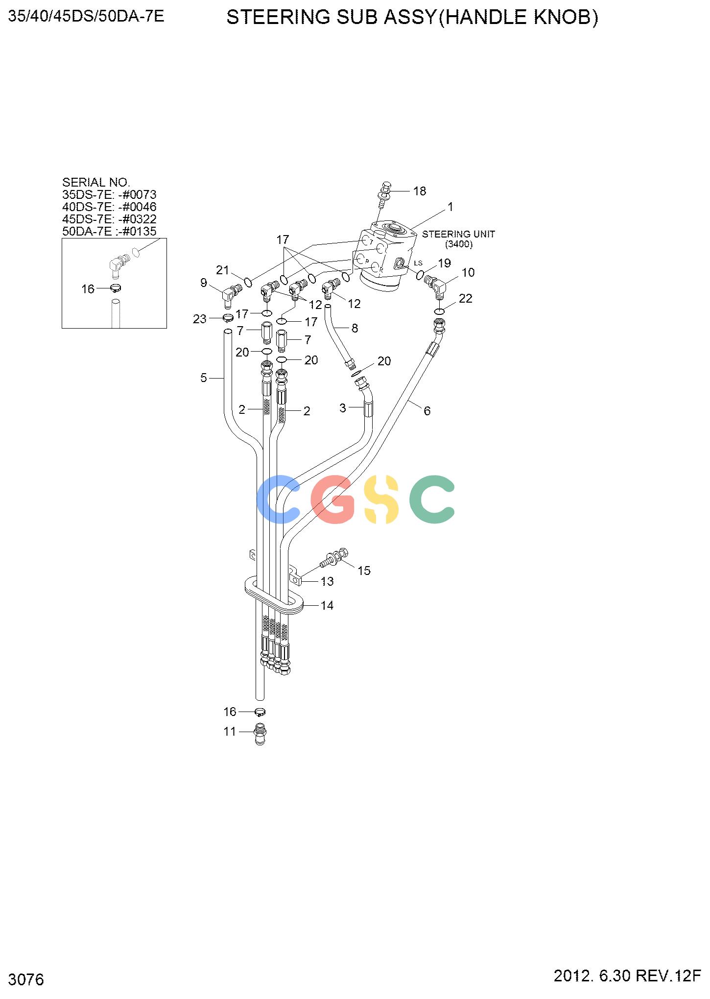 现代零件查询35/40/45DS/50DA-7E STEERING SUB ASSY(HANDLE KNOB)EPC Hyundai 