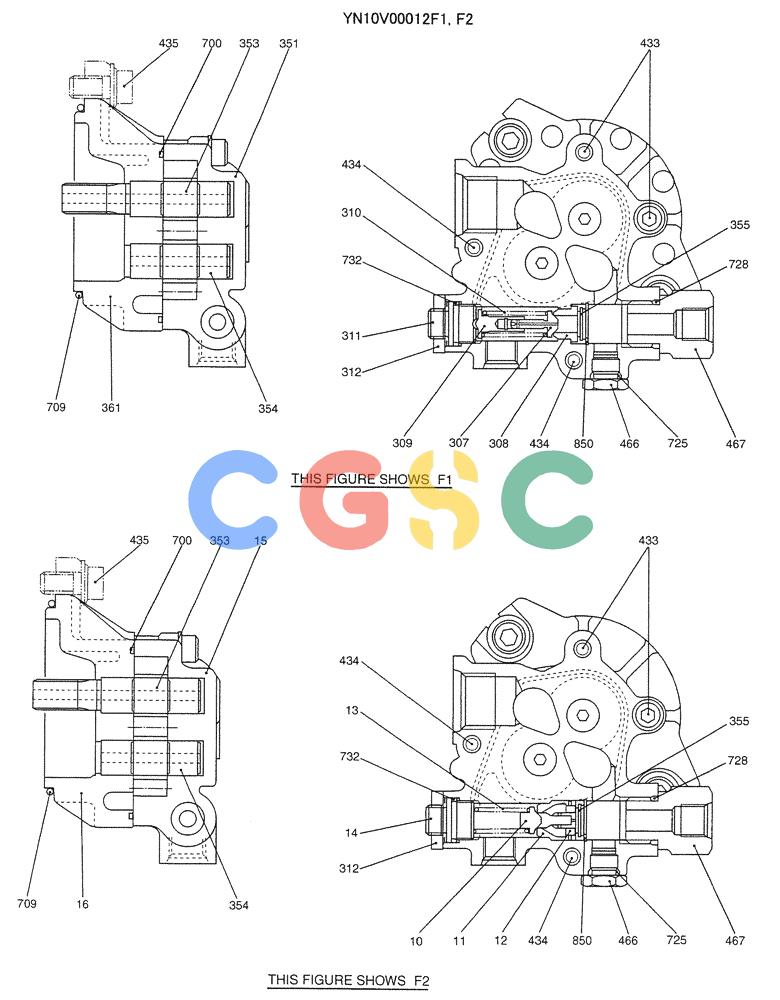 纽荷兰零件查询(E235SRLC) - CRAWLER EXCAVATOR BTW YU04-00837 - YU04-01417 (07-020) - PUMP ASSY, GEAR New Holland Constructuion