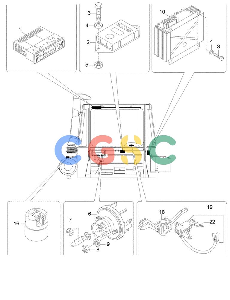 纽荷兰零件查询(AD250) - ARTICULATED DUMP TRUCK (7/01-) (6.720[04A]) - ELECTRIC COMPONENTS New Holland Constructuion