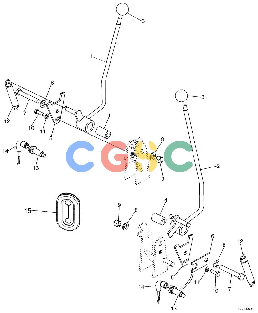 纽荷兰零件查询(D75) - CRAWLER DOZER - NA (1/06-) (07-03) - BRAKE, PARKING/LOCKOUT LEVERS New Holland Constructuion