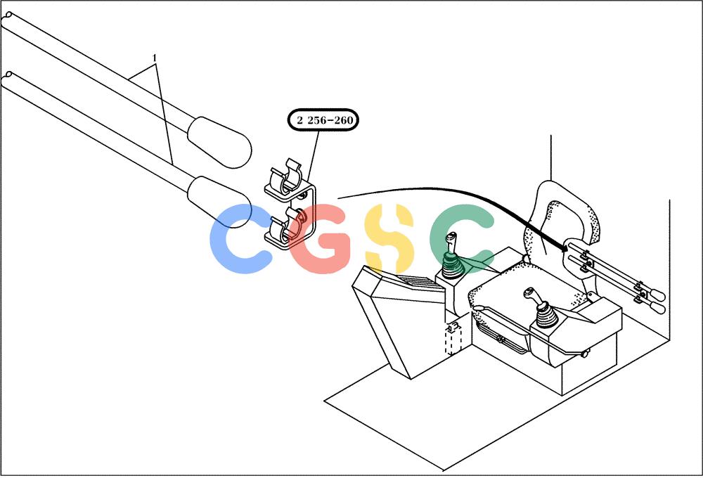 纽荷兰零件查询(EC450) - CRAWLER EXCAVATOR (SN: 750001-UP) (11/99-) (22.520[001]) - RODS TREADLE VALVE (S/N 750001-UP) New Holland Constructuion
