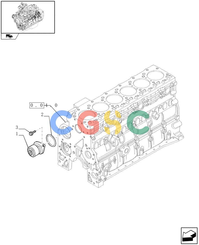 神钢零件查询(F4GE9684B J600) - ENGINE 504116859 - 87050849 (1/07-) (0.32.0) - WATER PUMP (2853442) Kobelco
