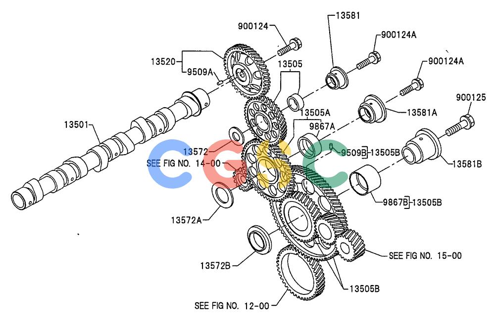 神钢零件查询(200-8) - EXCAVATOR S/N YN11-45001 - (1/06-12/09) (ENG-04-1) - CAMSHAFT AND IDLE GEAR Kobelco