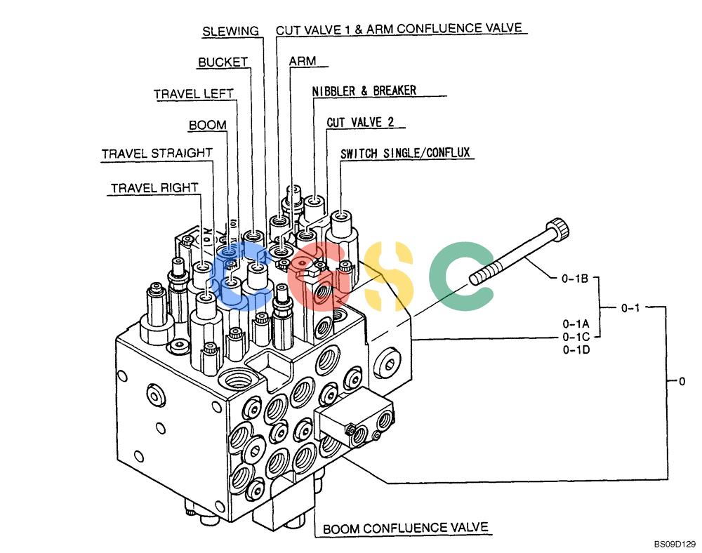神钢零件查询(NIBBLER) - & BREAKER - SK70SR-1E SHORT RADIUS EXCAVATOR ASN YT02-04001 (4/03-12/04) (06-005[00]) - VALVE INSTALLATION (BREAKER, NIBBLER & BREAKER) Kobelco