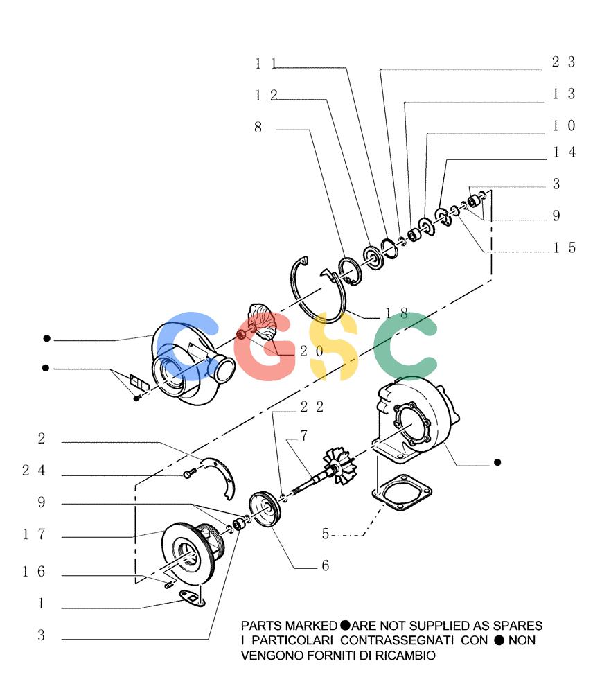 纽荷兰零件查询(DC150PS) - CRAWLER DOZER (0.240[02]) - TURBOCHARGER - COMPONENTS New Holland Constructuion