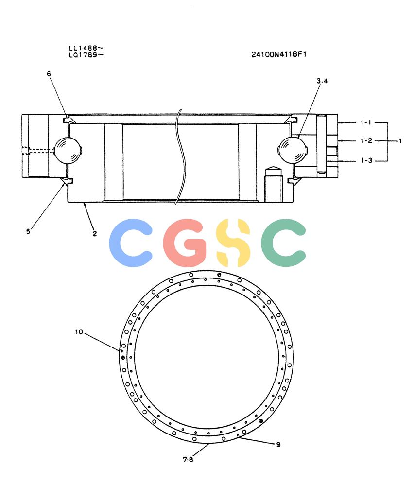 神钢零件查询(K909LC) - MARK II EXCAVATOR ASN LL1488 (1/87-12/03) (06-008) - BEARING ASSY Kobelco