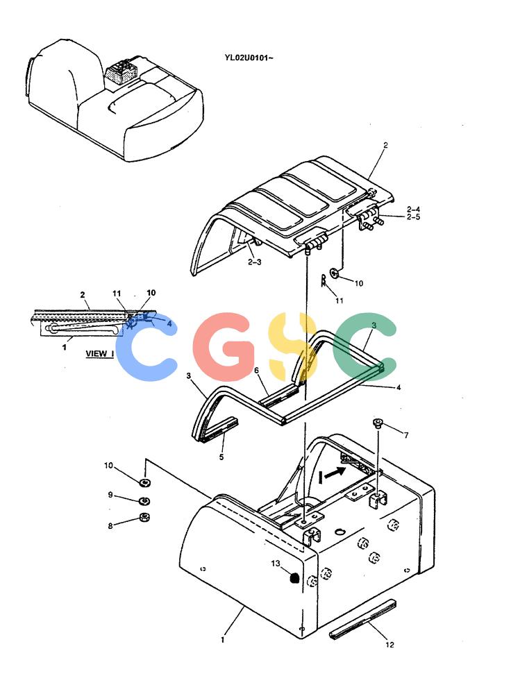 神钢零件查询(ED190LC) - BLADE RUNNER EXCAVATOR/DOZER BTW YL02U0101 - YL03U0135 (1/02-12/06) (01-054) - COVER ASSY Kobelco