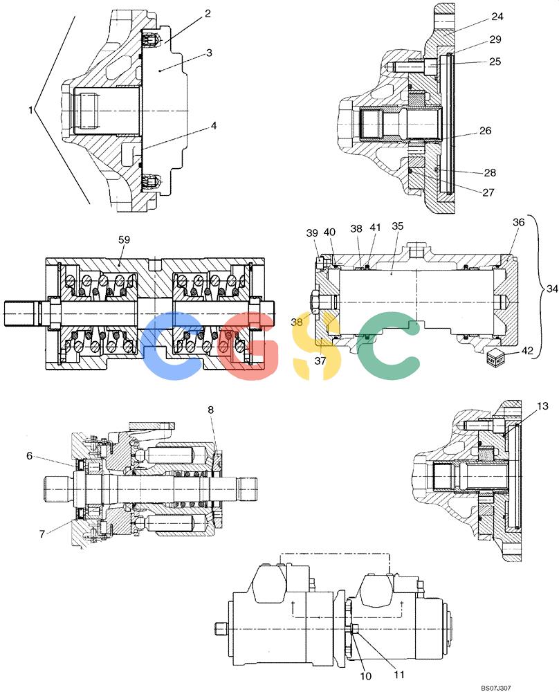 纽荷兰零件查询(D150B) - CRAWLER DOZER TIER 3 (HYDRO) (10/07-) (06-13[01]) - PUMP ASSEMBLY, TANDEM New Holland Constructuion