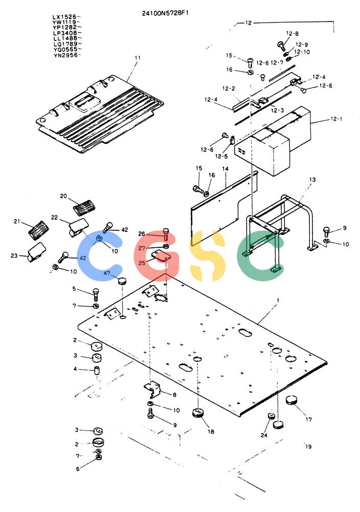 神钢零件查询(K904) - MARK II EXCAVATOR ASN YW1119 (1/88-12/03) (02-005) - PLATE ASSY, FLOOR Kobelco
