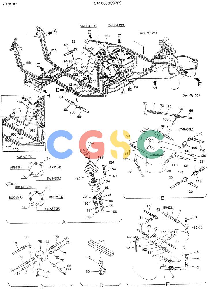 神钢零件查询(K907LC) - MARK II EXCAVATOR BTW YQ0101 - YQ0564 (1/87-12/03) (03-002[01]) - REMOTE-CONTROL ASSY Kobelco