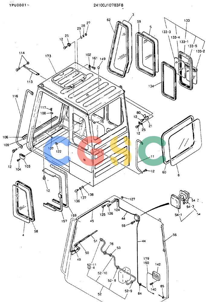 神钢零件查询(MD140BLC) - EXCAVATOR BTW YPU0001 - YPU0300 (1/80-12/06) (02-002[01]) - CAB ASSY. Kobelco