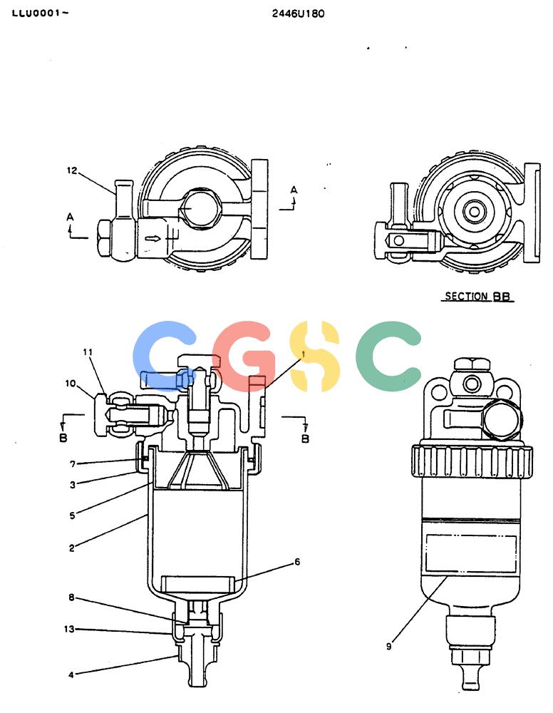 神钢零件查询(MD240BLC) - EXCAVATOR BTW LLU0001 - LLU0300 (1/80-12/06) (05-007) - FILTER ASSY Kobelco