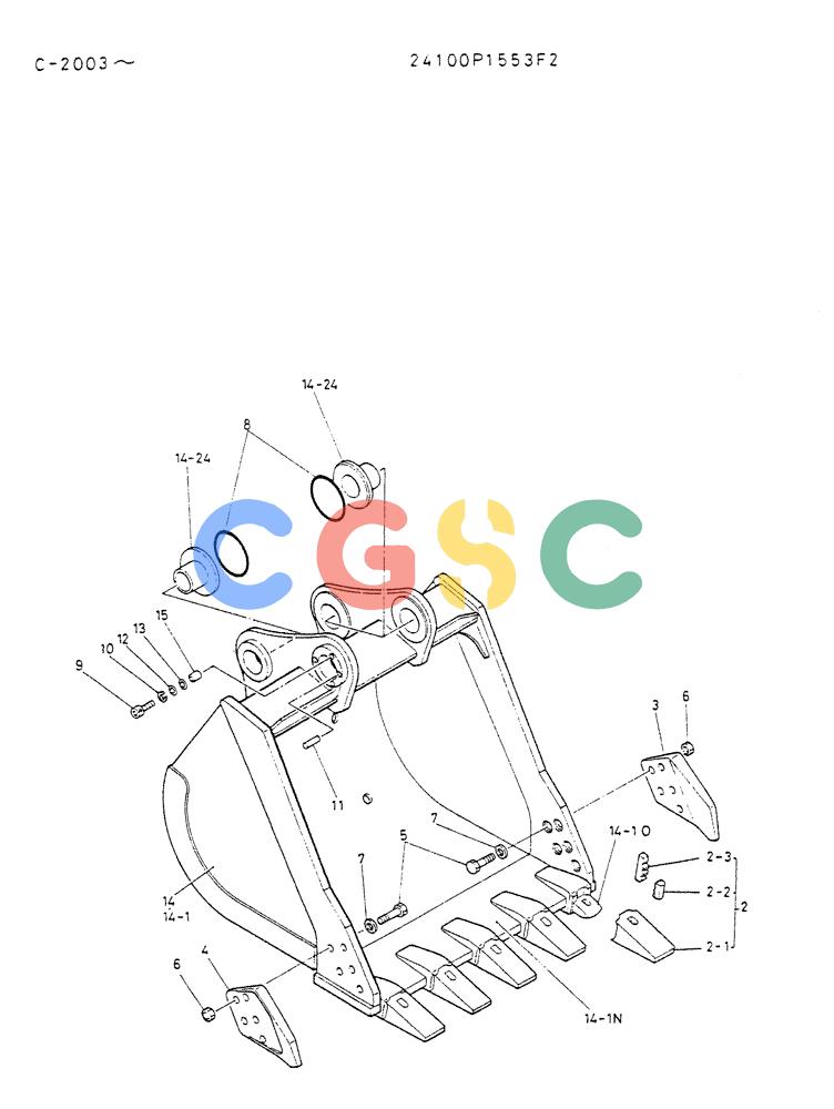 神钢零件查询(K912A) - EXCAVATOR BTW LC-2003 - LC-2016 (1/85-12/03) (07-006) - BUCKET ASSY 1.2M3 Kobelco