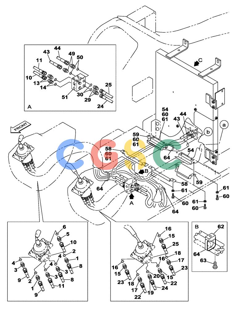 纽荷兰零件查询(E805) - CRAWLER EXCAVATOR TIER 3 (7/06-) (08-029-00[01]) - HYDRAULIC CIRCUIT - ATTACHMENT CONTROL VALVE PILOT New Holland Constructuion