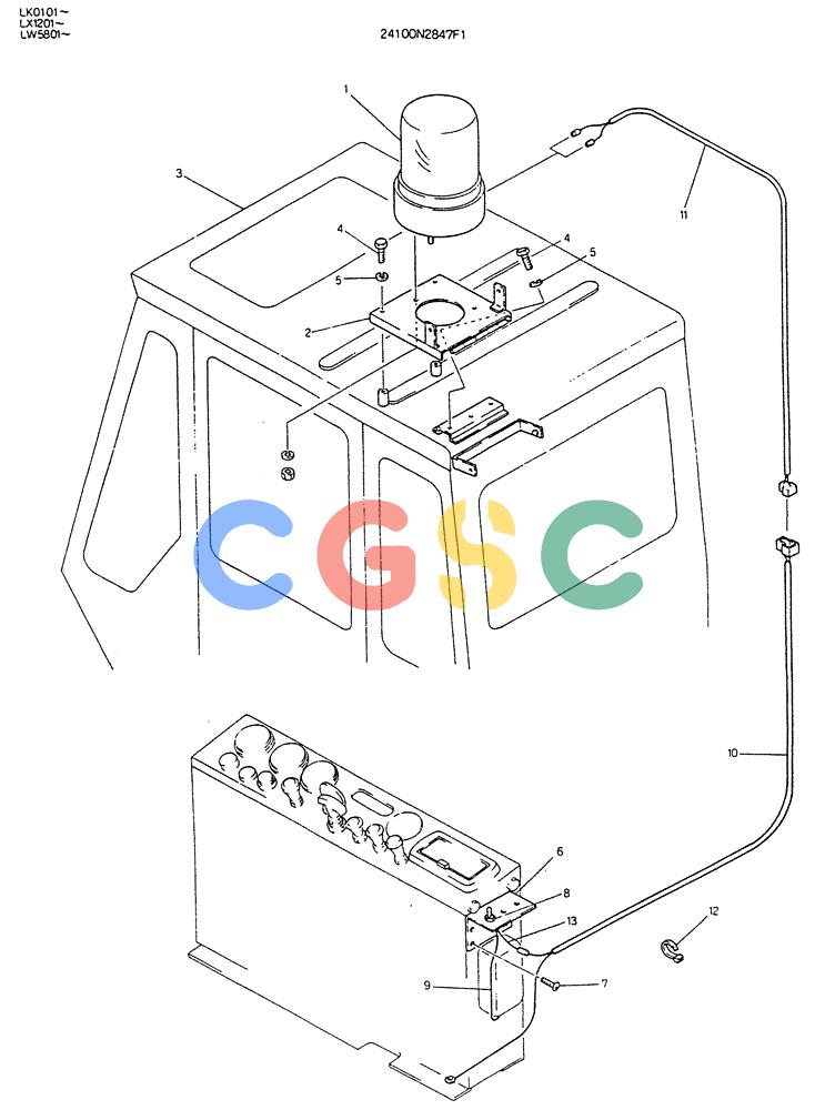 神钢零件查询(K904DL) - EXCAVATOR ASN LX1201 (1/84-12/03) (08-030) - LIGHT, ROTARY Kobelco