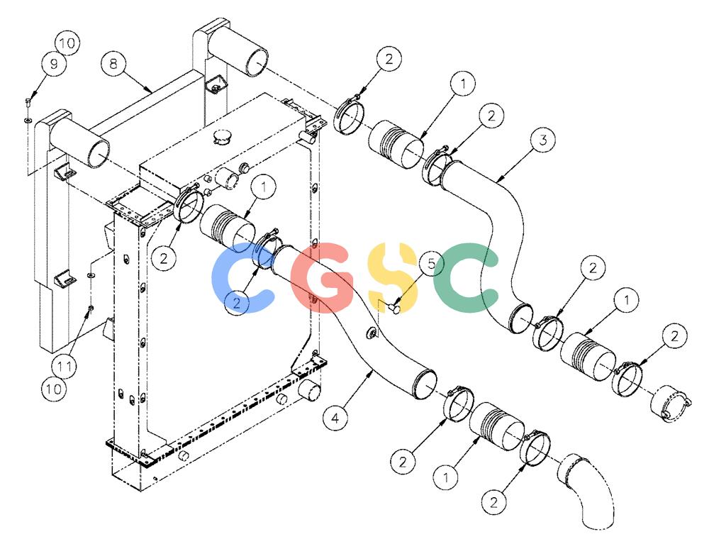 凯斯零件查询(FLX3330B) - FLOATER (12/99-9/02) (02-047) - CHARGE AIR COOLER TUBE GROUP (FLX3300B CASE ENGINE) Case Agriculture