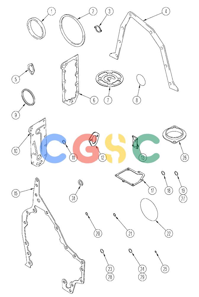 凯斯零件查询(FLX3510) - FLOATER (8/04-8/06) (02-063) - GASKET KIT - CYLINDER BLOCK, FLX 3010 Case Agriculture