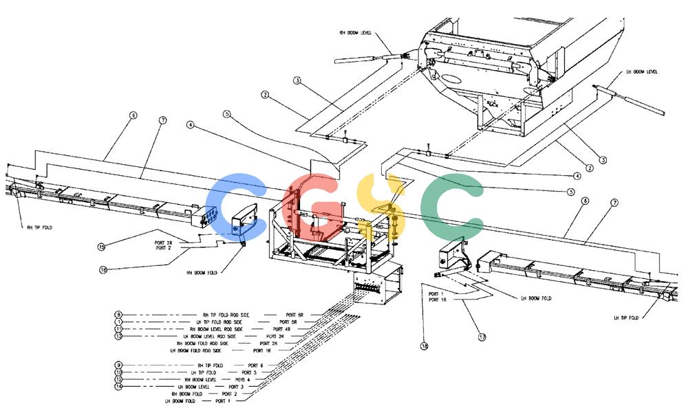 凯斯零件查询(438) - FLEX-AIR APPLICATOR - 2003 (3/03-10/03) (04-010) - HOSE GROUP, BOOMS, 60’ Case Agriculture