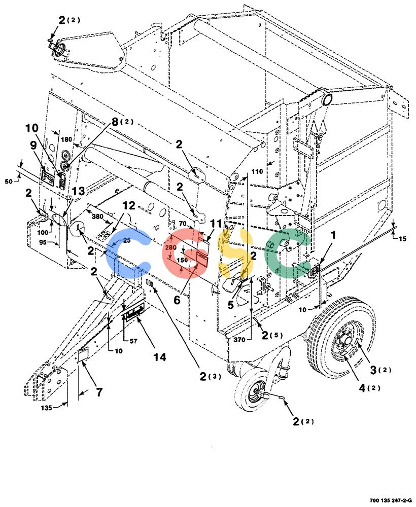 凯斯零件查询(RS561) - CASE IH ROUND BALER (1/99-12/00) (09-004) - DECAL AND LOCATION DIAGRAM (OPERATIONAL) Case Agriculture