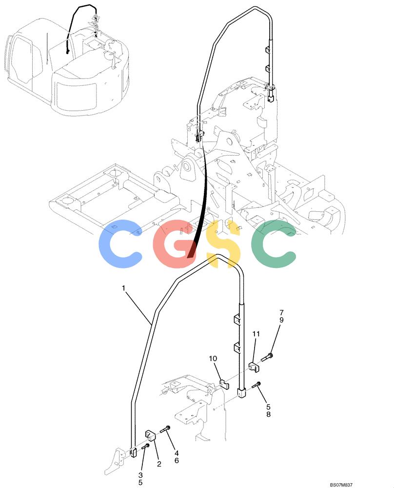 神钢零件查询(ED150) - BLADE RUNNER ACERA SR EXCAVATOR DOZER (TIER 3 ) ASN YL06-01201 (5/08-12/12) (02-47[00]) - GUARD ASSEMBLY, HANDRAIL (YY21C00095F1) Kobelco