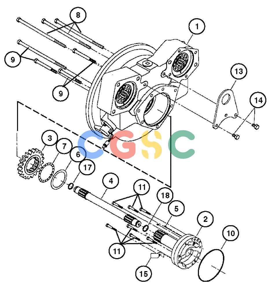 纽荷兰零件查询(AD250 (3.5 VERSION)) - ARTICULATED DUMP TRUCK (7/01-) (1.211[07]) - GEARBOX - HOUSING New Holland Constructuion