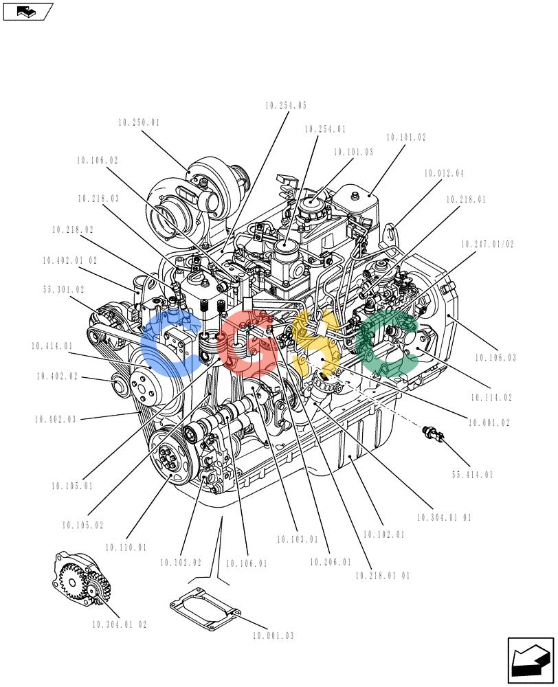 神钢零件查询(F4GE9684C J602) - ENGINE 5801385852 - 84369829 (1/13-) (10.000.01[01]) - PICTORIAL OVERVIEW 1/1 - ENGINE Kobelco