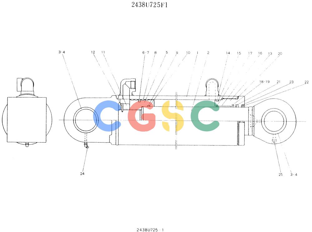 神钢零件查询(K907LC) - MARK II EXCAVATOR ASN YQ0565 (NA) (1/87-12/03) (11-050) - CYLINDER ASSY (CAR DISMANTLE) Kobelco