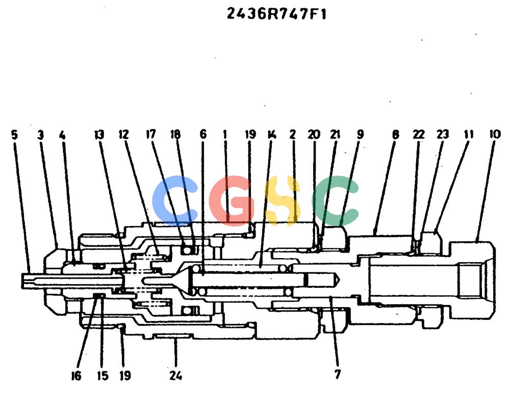 神钢零件查询(MD400LC) - EXCAVATOR BTW YS0101 - YS0200 (1/80-12/06) (09-017) - VALVE ASSY, RELIEF/ P.N. 2436R747F1 Kobelco
