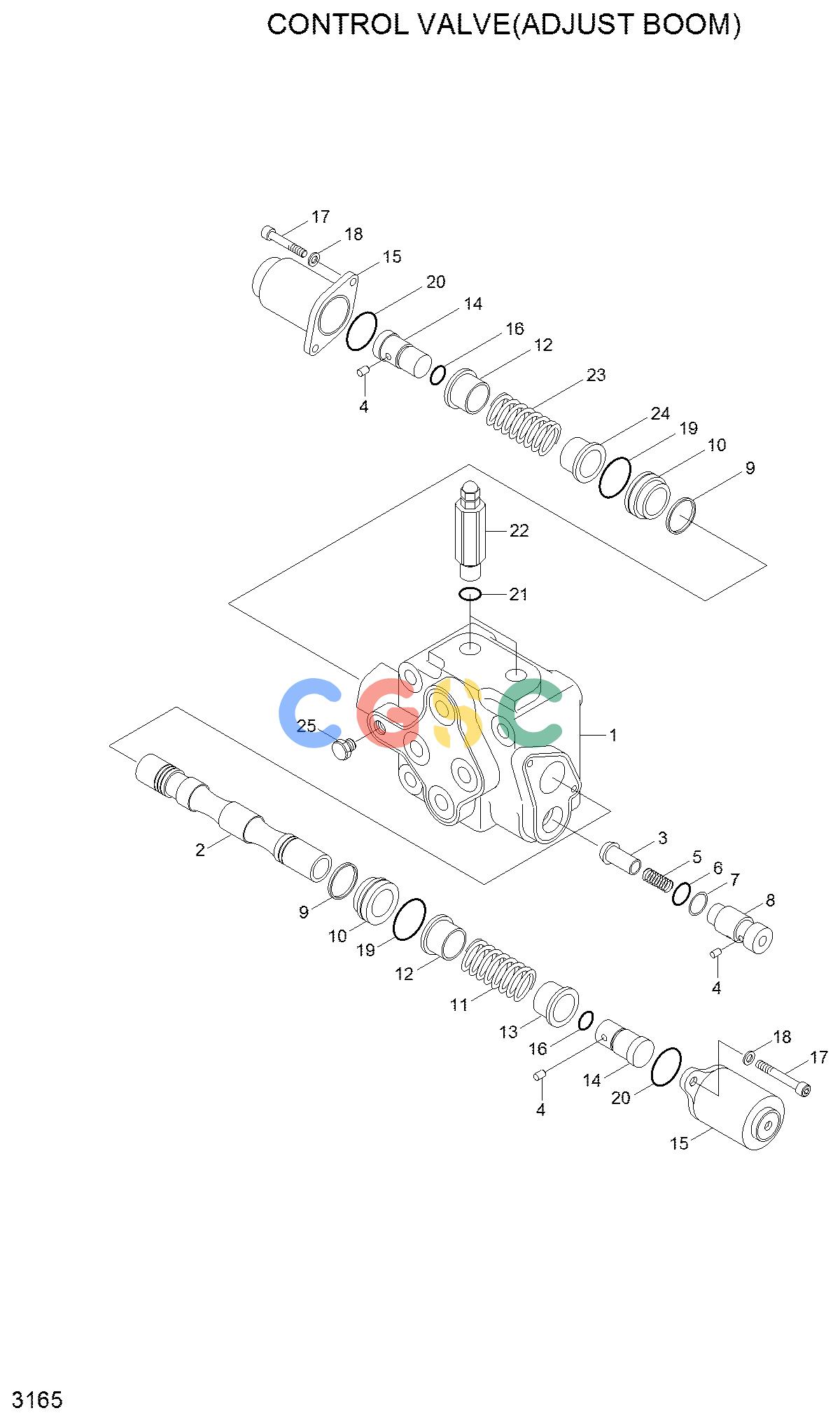 现代零件查询R210NLC-7A CONTROL VALVE(ADJUST BOOM)EPC Hyundai 