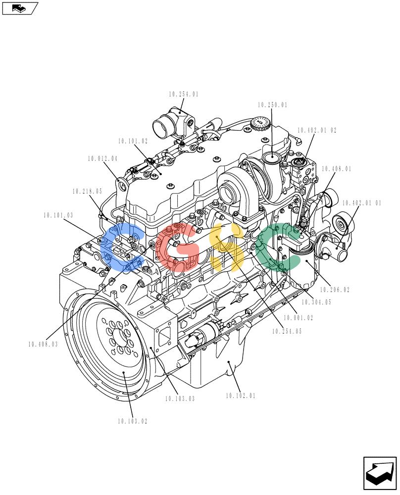 神钢零件查询(F4HFE613F E002) - ENGINE 5801398290 - 84359534 (1/12-) (10.000.01[02]) - ENGINE (5801398290) Kobelco
