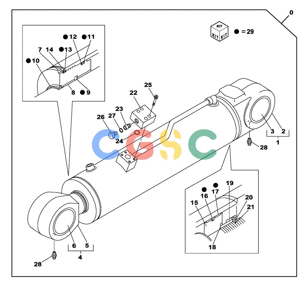 纽荷兰零件查询(E805) - CRAWLER EXCAVATOR TIER 3 (7/06-) (08-261-00[01]) - CYLINDER - SELF-DETACHING COUNTERWEIGHT SYSTEM New Holland Constructuion
