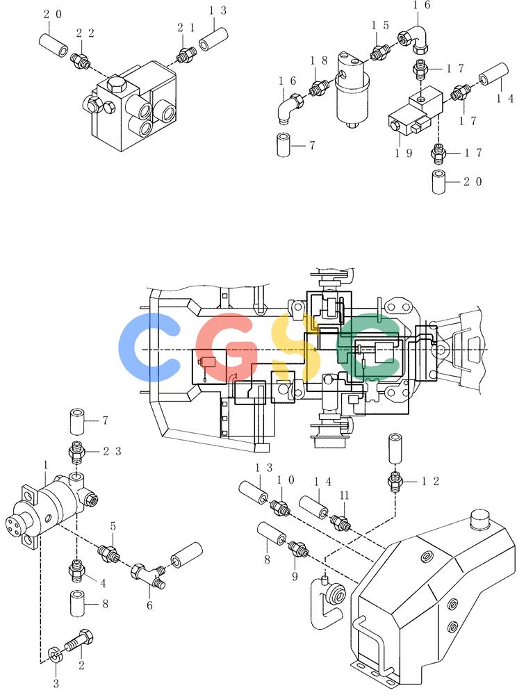 纽荷兰零件查询(AD300) - ARTICULATED DUMP TRUCK (1/01-) (3.400/3[05]) - HYDRAULIC CIRCUIT BRAKE SYSTEM - FRAME PART New Holland Constructuion