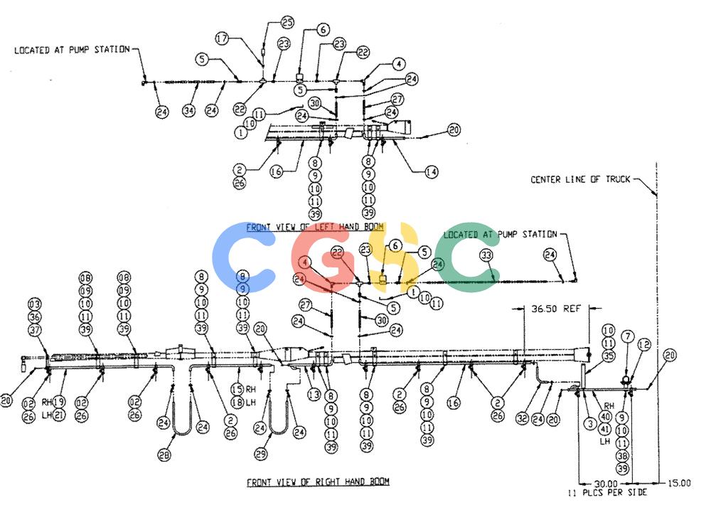 凯斯零件查询(FLEX-AIR) - APPLICATOR (1995-1997) (2/95-2/97) (12-002) - BOOM PLUMBING, WET, 3 WL, REAR Case Agriculture
